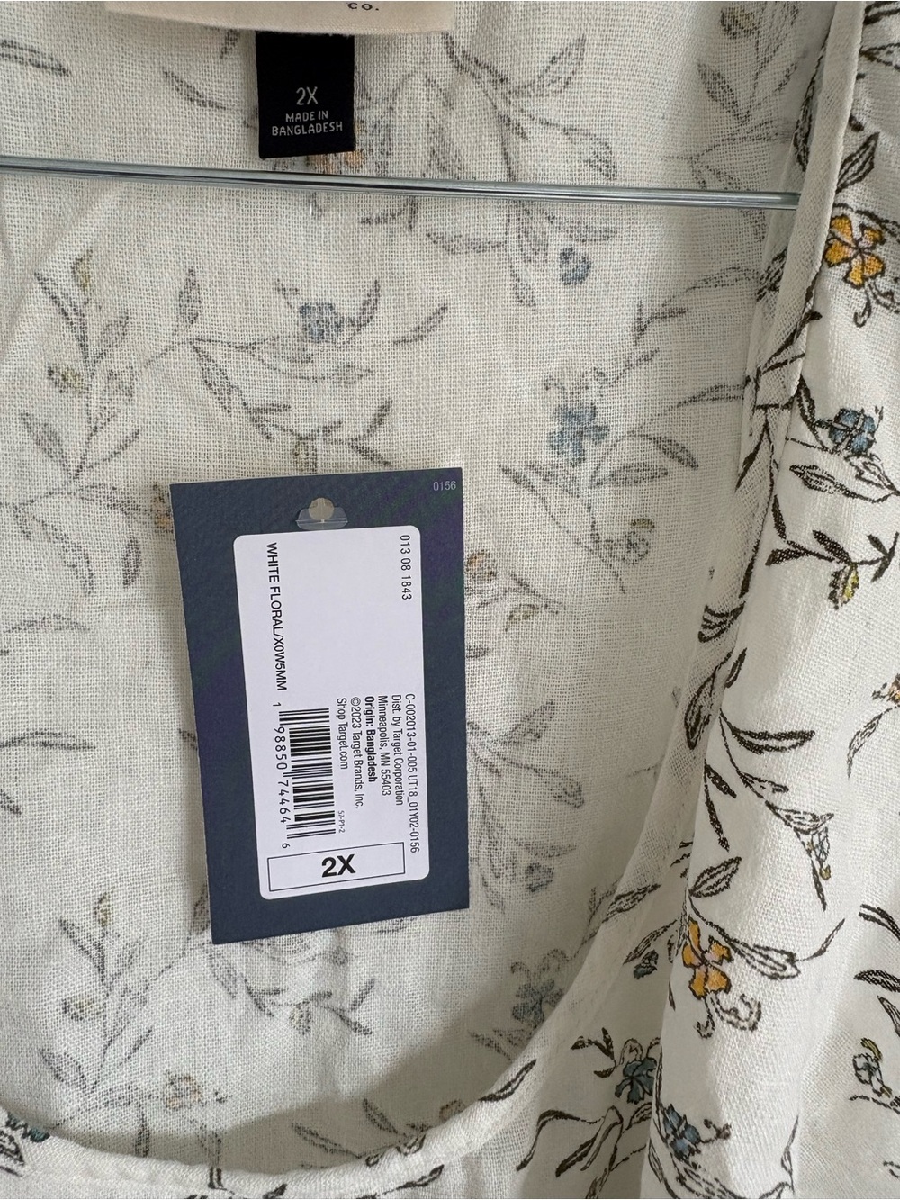 Universal Thread Cream Floral Midi Dress with Olive and Mustard Accents (2X) New - Picture 5 of 7